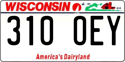 WI license plate 310OEY