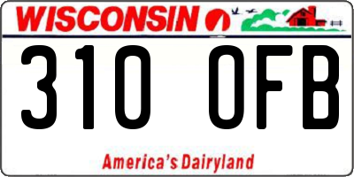 WI license plate 310OFB