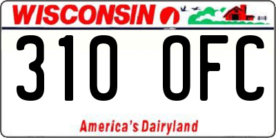 WI license plate 310OFC