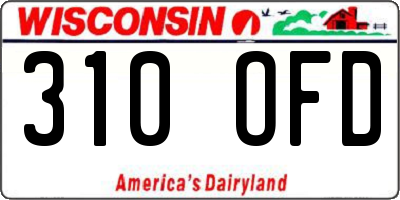 WI license plate 310OFD