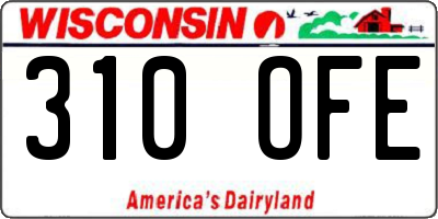 WI license plate 310OFE
