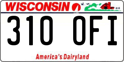 WI license plate 310OFI