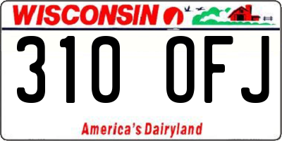 WI license plate 310OFJ