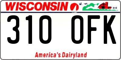 WI license plate 310OFK