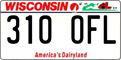 WI license plate 310OFL