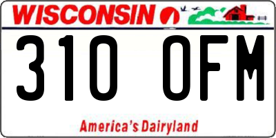 WI license plate 310OFM