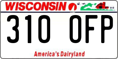 WI license plate 310OFP