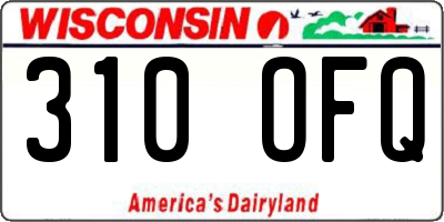 WI license plate 310OFQ