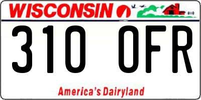WI license plate 310OFR