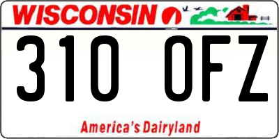 WI license plate 310OFZ
