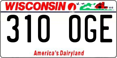 WI license plate 310OGE