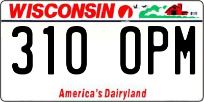 WI license plate 310OPM
