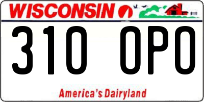 WI license plate 310OPO