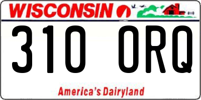WI license plate 310ORQ