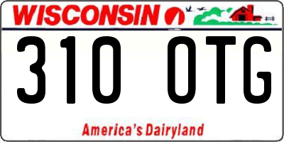 WI license plate 310OTG