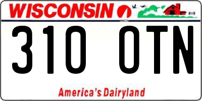 WI license plate 310OTN