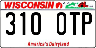 WI license plate 310OTP