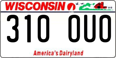 WI license plate 310OUO