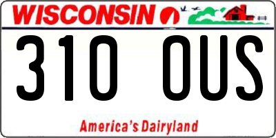 WI license plate 310OUS