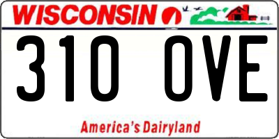WI license plate 310OVE