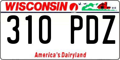 WI license plate 310PDZ