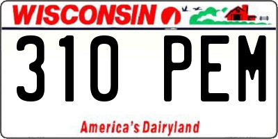 WI license plate 310PEM