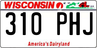 WI license plate 310PHJ