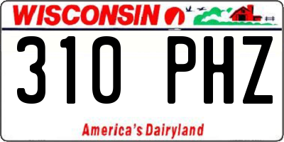WI license plate 310PHZ