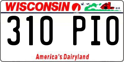 WI license plate 310PIO