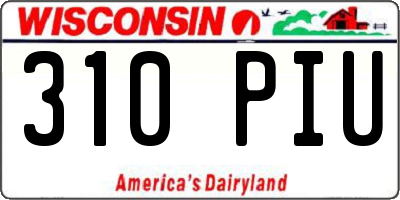 WI license plate 310PIU
