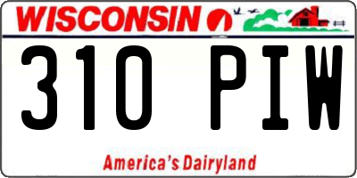 WI license plate 310PIW