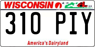 WI license plate 310PIY