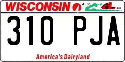 WI license plate 310PJA