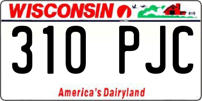 WI license plate 310PJC