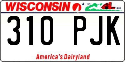 WI license plate 310PJK