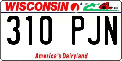 WI license plate 310PJN