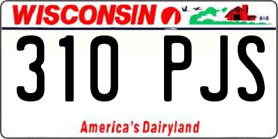 WI license plate 310PJS