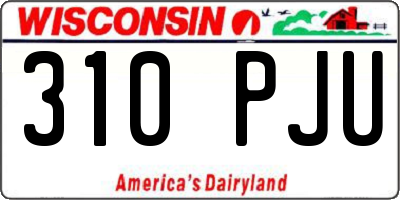 WI license plate 310PJU
