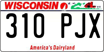 WI license plate 310PJX