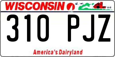 WI license plate 310PJZ