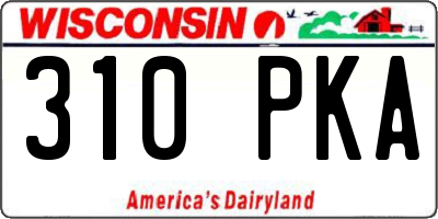 WI license plate 310PKA