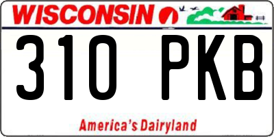 WI license plate 310PKB
