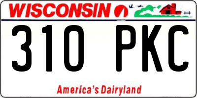 WI license plate 310PKC