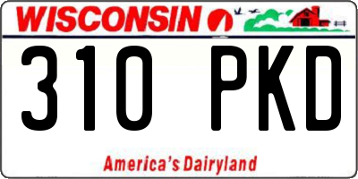 WI license plate 310PKD