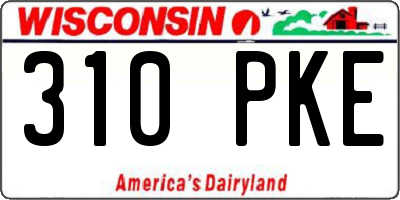 WI license plate 310PKE