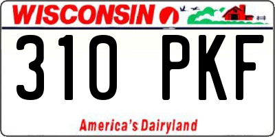 WI license plate 310PKF
