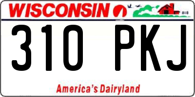 WI license plate 310PKJ