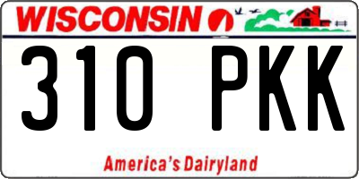WI license plate 310PKK