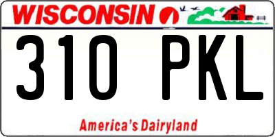 WI license plate 310PKL