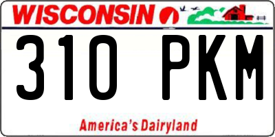 WI license plate 310PKM